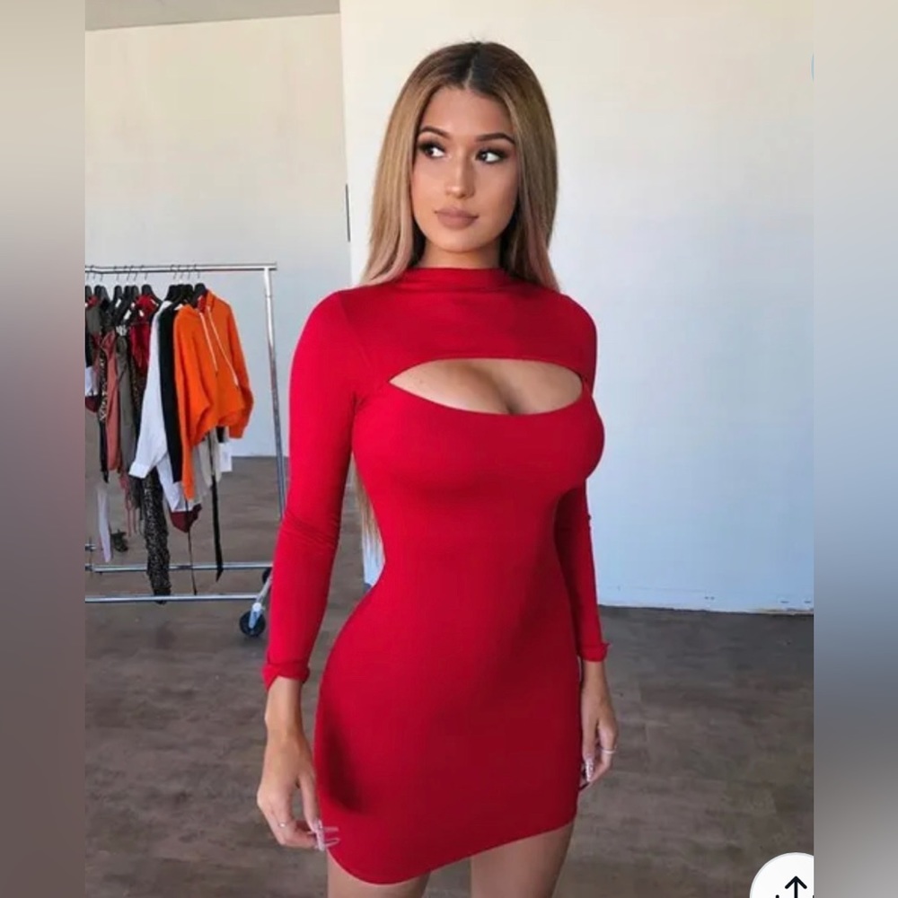 New red keyhole dress Sz XL - Picture 1 of 5